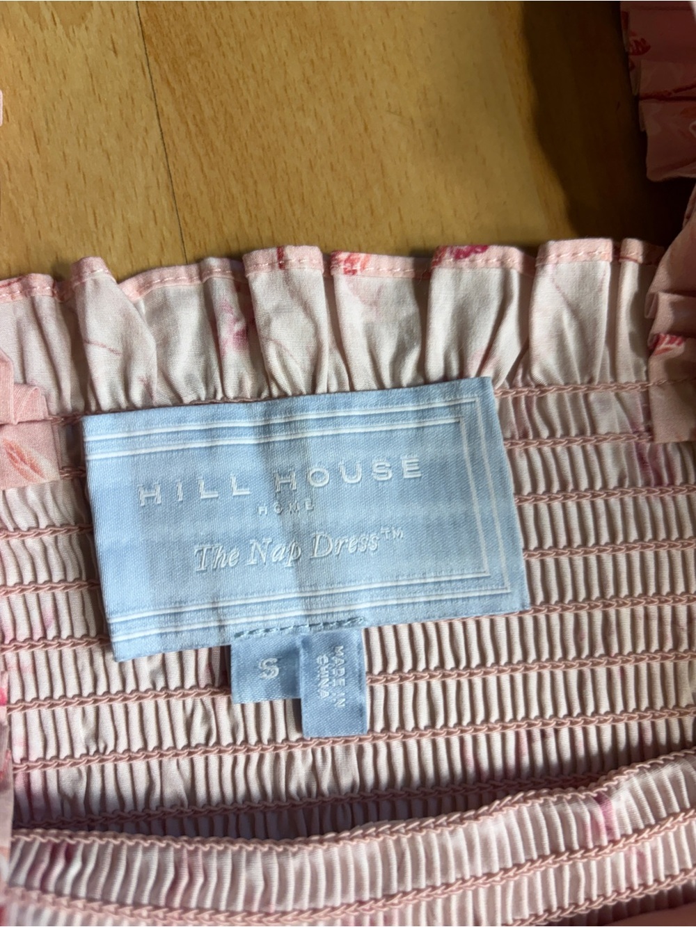 Hill House Nap Dress in Bridgerton Pink Floral Smocked Ruffle Tiered Small - Picture 6 of 11